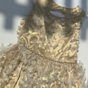 New Girls Size 14 ivory gold Dress